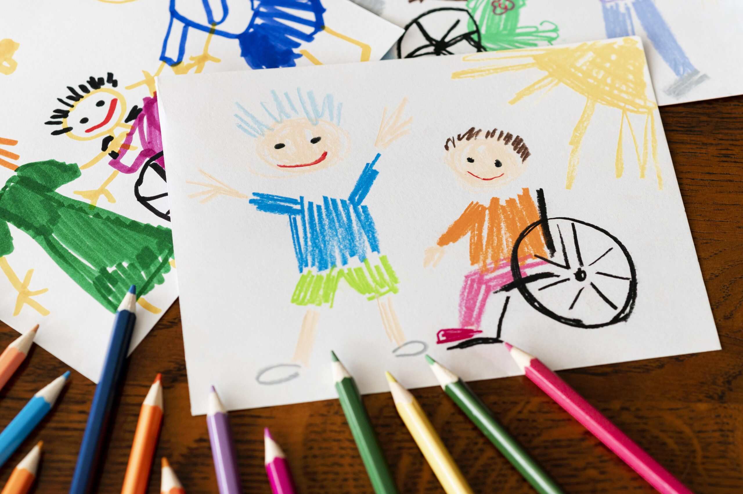 disabled child friend high view